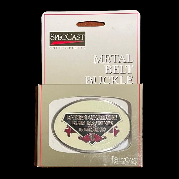 McCormick Deering Farm Machines Pewter Belt Buckle- Made by Spec Cast - ZJD593 - Picture 1 of 3